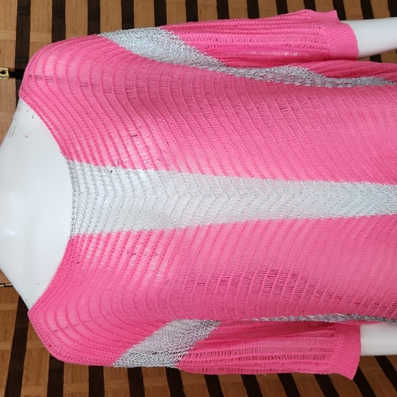 Pink & silver crochet poncho like - Picture 7 of 8